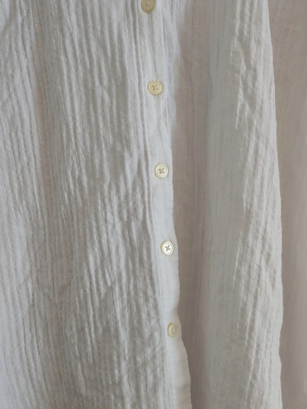 LOFT White Crinkle Dolman Button-Down Shirt - Picture 8 of 11
